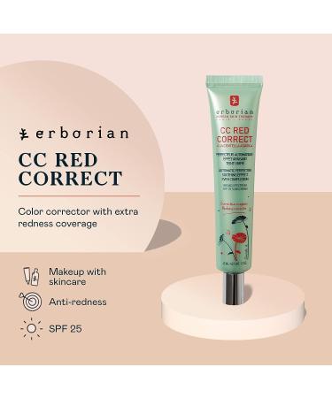 Erborian CC Cream Red Correct with Centella Asiatica - SPF Korean Skincare Skin Perfector 1.5oz - Buy Online on SooperMarket.com