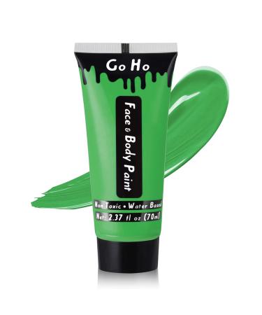 Go Ho Amazon Green Cream Face Body Paint(2.37oz 70ml) Water Based Green Hulk Witch Gamora Grinch Makeup Face Painting for Adults Children SFX Cosplay Costumes Festivals Halloween