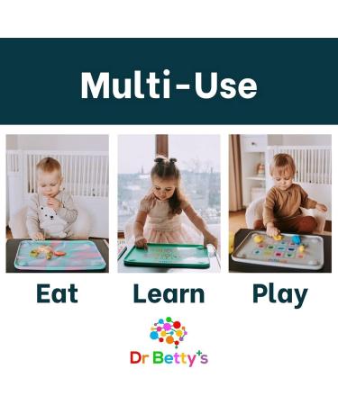 Dr. Betty's Educational Silicone Placemat for Babies, Toddlers, Kids - Non-Slip, Dishwasher Safe, Food Grade | Pink Letters - Buy Online on SooperMarket.com
