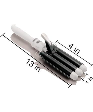 Alure 3 Barrel Curling Iron - 1 Ceramic Tourmaline Wand with LCD Display & Dual Voltage - BlackWhite - Buy Online on SooperMarket.com