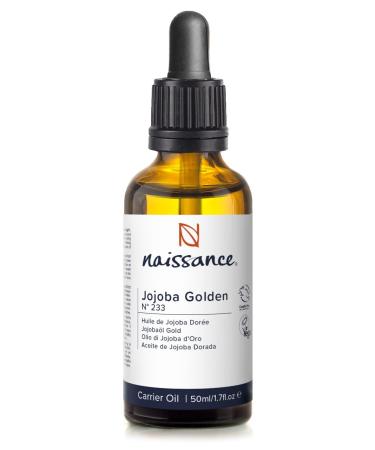Naissance Golden Jojoba Oil (No. 233) - 50ml - Cold Pressed Unrefined - Natural Moisturiser for Skin Face Beard Nails Hair Body Scalp - Massage Aromatherapy DIY Beauty Candles Vegan 50 ml (Pack of 1)