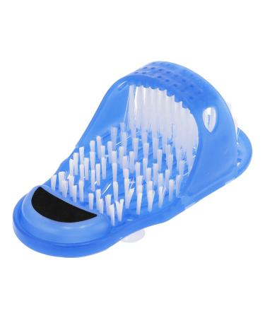 Shower-footwear shoe 1 pair of foot cleaning brushes Plastic peeling foot massage cleaner cleaner bathing shoes with suction cup blue bathing accessories