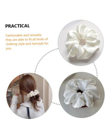 Wooneky 5pcs Bridesmaid Hair Accessories - Satin Elastic Hair Bands and Scrunchies Set in White - Wedding and Girls Hair Wrap - Buy Online on SooperMarket.com