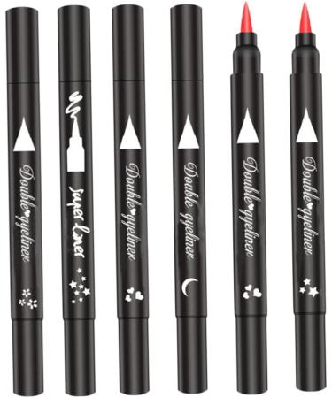 Eyeliner Stamp 2 in 1 Double-Head Waterproof Liquid Eyeliner Pen Make-Up Tool Black Heart double-headed eyeliner - Buy Online on SooperMarket.com