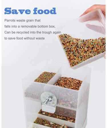 PINVNBY No-Mess Bird Feeder for Parrots - Seed Food Container with Perch - Ideal for Budgerigar, Canary, Cockatiel, Finch, Parakeet, and More - Buy Online on SooperMarket.com