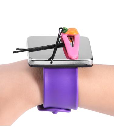 Jam Braiding Gel Magnetic Hair Clip Wrist Band Hair Clips Bracelet for Hairpin collection(#4Purple)