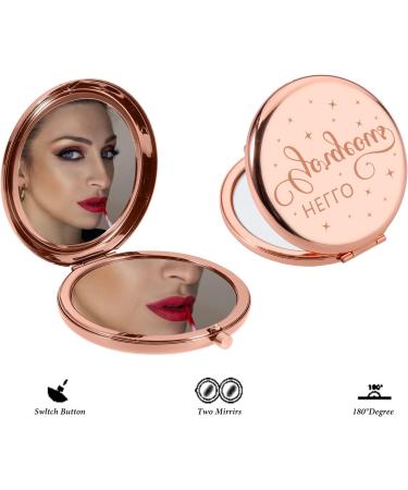 AMBREGRISSUN Rose Gold Makeup Compact Mirror - Perfect Graduation Gift for Women, Sisters, Daughter, Friends - Funny Birthday, Valentine's Day, Christmas Stocking Stuffer - Buy Online on SooperMarket.com