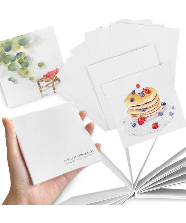 Watercolor Sketchbook,3.9x3.9 Inch Portable Square Mini Watercolor Notebook, 20 Sheets Tearable Watercolor Textured Drawing Papers, 300 GSM Art Paper Sketchbook.White 300gsm-white