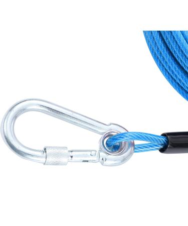 TOPWAY Dog Tie Out Cable and Stake 10m/33ft Dog Leash with Shock Absorbing Spring 42cm Spiral Ground Spike Stake Dog Chain for Yard Outdoor Camping Blue + Red - Buy Online on SooperMarket.com