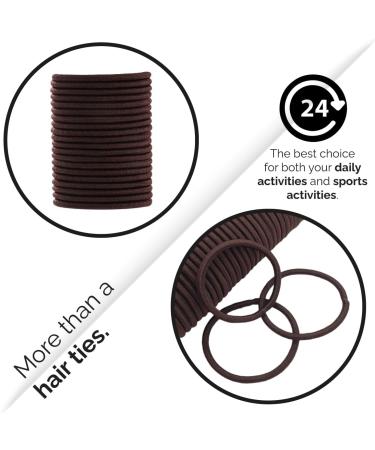 12 PCS BROWN Elastic Hair Bands 3mm Elastic Hair Ties Ponytail Holders Bulk Hair Ties No Metal Gentle Elastics for Women Men Girls Kids (Brown) - A2THIBRO - Buy Online on SooperMarket.com