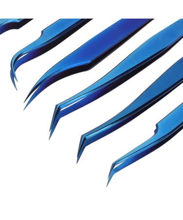 Premium 8-Part Steel Eyelash Extension Tweezers Set - Precision Fine Pointed Tools for Professionals - Buy Online on SooperMarket.com