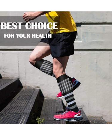Actinput Compression Stockings for Men & Women - 4 Pairs Colorful Support Socks for Sports Travel & Nursing - Size S-M - Black 4101 - Buy Online on SooperMarket.com