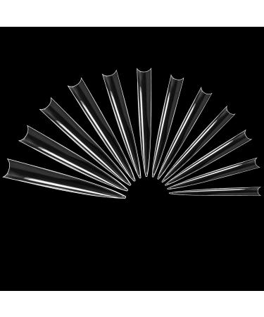 Vcedas 120PCS XXL Stiletto Half Cover Nail Tips - Clear Sharp Acrylic False Nails - Buy Online on SooperMarket.com