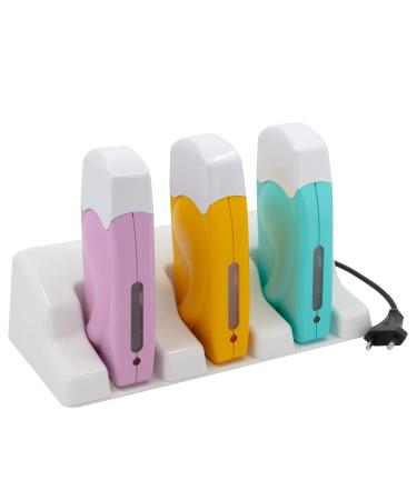 Epilwax - epilator for waxed heaters professional 3 guard heaters multi -colored for roll -on from wax 100 ml 1 holder - device for hair removal waxing cart refill pack (trio multicolored)
