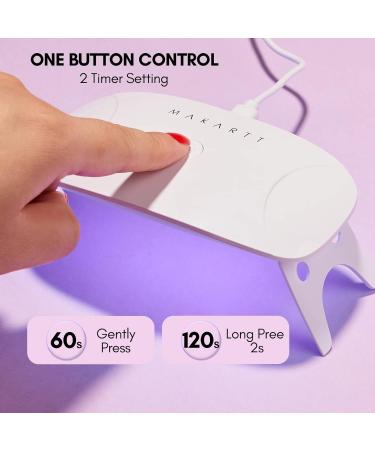 Makartt 8W LED Mini Nail Lamp | UV Nail Dryer with Timer and USB | Gel Nail Polish Light for Travel | White - Buy Online on SooperMarket.com