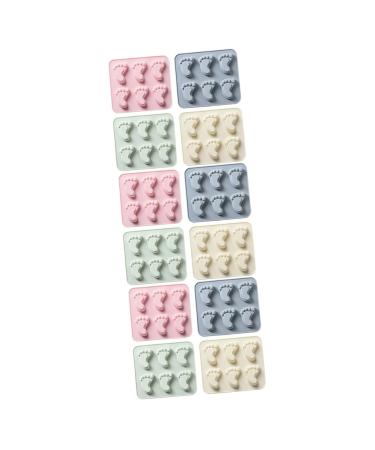IMIKEYA Kitchen Tools 12 Pcs Footprint Baking Mold Tool Handmade Soap Child Silica Gel Kitchen Tool 15.8X13.2X1.5CMx3pcs Assorted Colorx3pcs