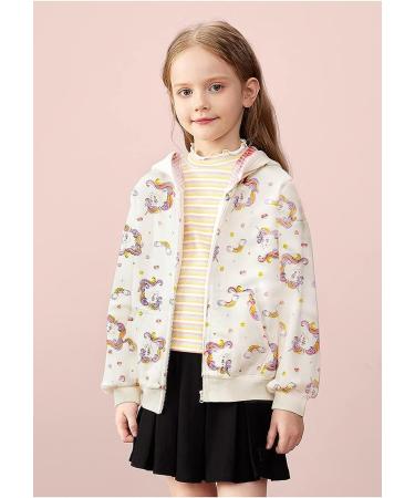 Baby Girl Unicorn Zip-up Hoodie Sweatshirt - White - 5-6 Years - Buy Online on SooperMarket.com