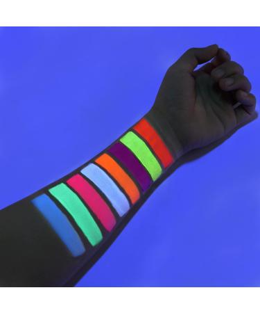 CCbeauty Neon UV Body Paint: 8 Colors Glow In The Dark Face Paint Kit with Brushes - Non-Toxic Professional Makeup for Adults Halloween Costumes - Buy Online on SooperMarket.com