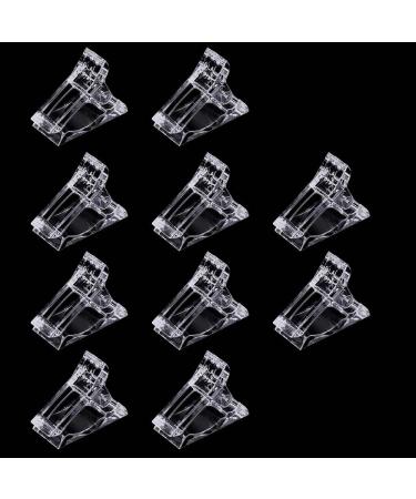 VNC 10Pcs Nail Tips Clip for Quick Building Polygel nail forms Nail clips for polygel Finger Nail Extension UV LED Builder Clamps Manicure Nail Art Tool 10 Count (Pack of 1)