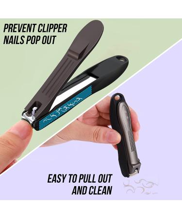 GLAMFIELDS Nail Clipper Set - Stainless Steel Fingernail & Toenail Clippers with Catcher, Easy Clean, Includes Nano Glass File - Perfect for Men, Women & Seniors - Buy Online on SooperMarket.com