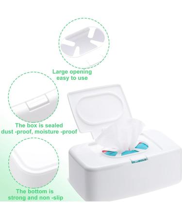 Funmo 2PCS Wet Wipes Dispenser Box - Keep Wipes Fresh at Home, Office, Car - White - Buy Online on SooperMarket.com
