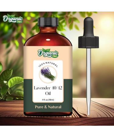 Organic Zing Lavender 40/42 (Lavandula angustifolia) Oil | Pure & Natural Essential Oil for Skincare Aroma & Diffusers Haircare - 118ml/3.99fl oz - Buy Online on SooperMarket.com