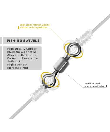 SF Fly Fishing Micro Swivels Stainless Steel 20lb 25 Pcs - Black Nickle Ball Bearing Swivels Hook line Connector - Buy Online on SooperMarket.com