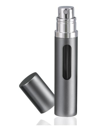 Emwel Perfume Atomiser Empty Travel Perfume Atomiser Mini Portable Spray Bottle with Window for Travel 8 ml (Grey) Gray