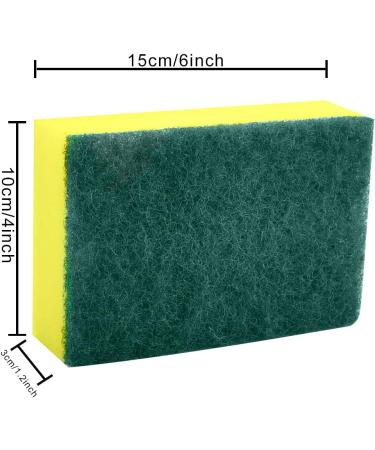Heavy Duty Scrub Sponge 12pcs Kitchen Scrubbing Sponges 3.9 2.8 1.2inch Cellulose Sponge Cleaning Sponge Scourers Multi-Use for Kitchen Bathroom Furniture Dishes Car - Buy Online on SooperMarket.com