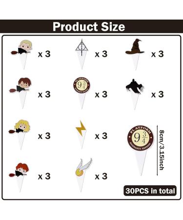 46-Piece Harry Magic Cake Topper Set | Birthday Decoration for Boys & Girls | Muffin Deco & Tortendeko for Magical Parties - Buy Online on SooperMarket.com
