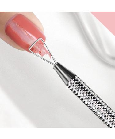 Cuticle Pusher Remover Triangle Cuticle Peeler Scraper Stainless Steel Nail Gel Remover Professional Nail Tool for Removing UV Manicure Treatments - Buy Online on SooperMarket.com