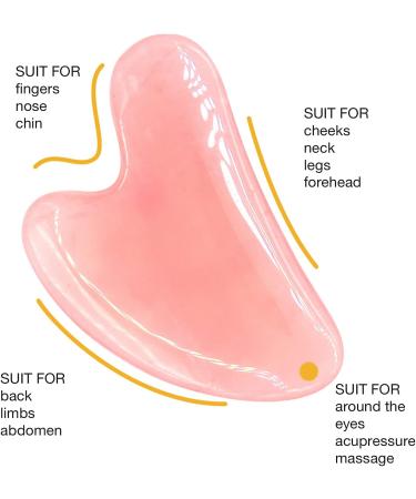COOESS Gua Sha Tool - Natural Rose Quartz Facial Massage Tool for Eyes Neck & Body | Genuine Jade Stone Gua Sha for Radiant Skin - Buy Online on SooperMarket.com