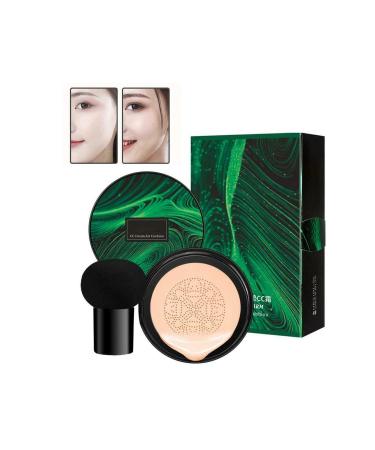 Air Cushion CC Cream Mushroom Head Foundation CC Cream Foundation Mushroom Head Air Cushion CC Cream Bright Makeup Base Long Lasting With Mushroom MakeUp Sponge (Mixed 2PCs)