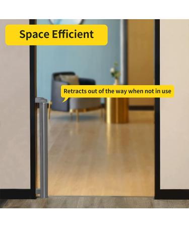 Retractable Baby Gate Mesh Baby Gate or Mesh Dog Gate 33" Tall Extends up to 55" Wide Child Safety Gate for Doorways  Stairs  Hallways  Indoor/Outdoor(Grey 33"x55" Gray 33x55 Inch - Buy Online on SooperMarket.com