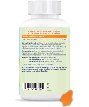allKiDz Vitamin C Gummies for Kids Children 150mg Immune Booster Antioxidant Bones Teeth Supplement Vegan Pectin Plant-based Great Tasting Rocket-shaped Gummies Orange Pineapple Flavour 80 Count - Buy Online on SooperMarket.com