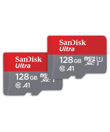 SanDisk 128GB 2-Pack Ultra microSDXC UHS-I Memory Card (2x128GB) with Adapter - SDSQUAB-128G-GN6MT New Generation 128GB (2-Pack)