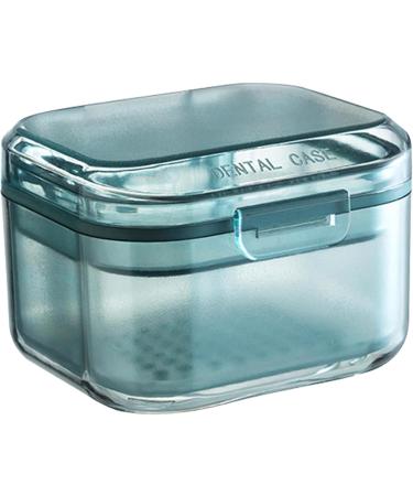 Three Layers Denture Box with Strainer Denture Box for Soaking Dentures and Storage Mouthguards Clear Dentures Braces Case for Daily Travel Cleaning(Blue) - Buy Online on SooperMarket.com