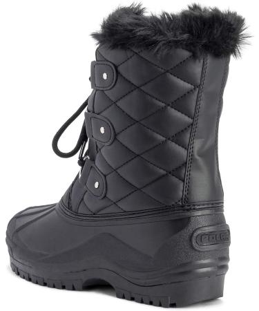 POLAR Women's Mid Calf Black Leather Waterproof Tactical Boots - Size 8 - Buy Online on SooperMarket.com
