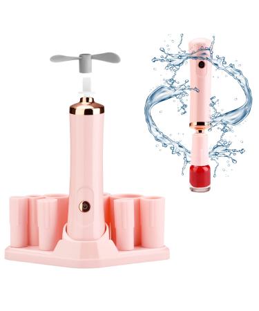 Electric Nail Lacquer Shaker with Base  Glue Shaker for Eyelash Extensions  Nail Polish Mixer Electric Shaker Saving Time Handsfree Tool Glue Nails Polish Pink