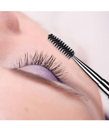 2-Piece Eyelash Brush Set - Reusable Brow & Lash Wands with Cap - Mascara Spoolies Applicator Brushes in Black & White - Buy Online on SooperMarket.com