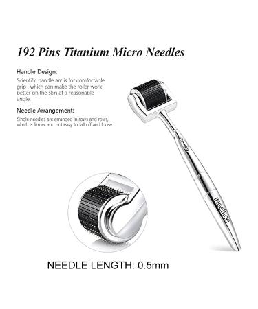 Derma Microneedling Roller 192 Titanium Microneedles 0.5 - Professional Roller for Skin, Face, Body, Hair Growth - Buy Online on SooperMarket.com
