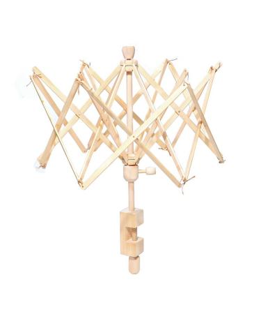Wooden Umbrella Swift Yarn Winder Holder, Umbrella Bobbin Winder 24" Wooden Yarn Swift Knitting Holder for Winding Lines Strings Beige