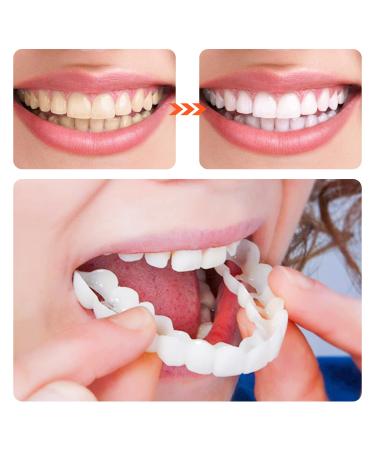 2 PCS Veneers Dentures Socket for Women and Men - Temporary Tooth Repair | Bright White Dental Veneers for Upper and Lower Jaw - Protect & Restore Your Smile - Buy Online on SooperMarket.com