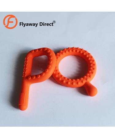 Silicone Teething Tubes Straws 2 Pack for Babies 3-12 Months - Orange P & Q Shape Sensory Chew Toys for ADHD & Autism - Buy Online on SooperMarket.com