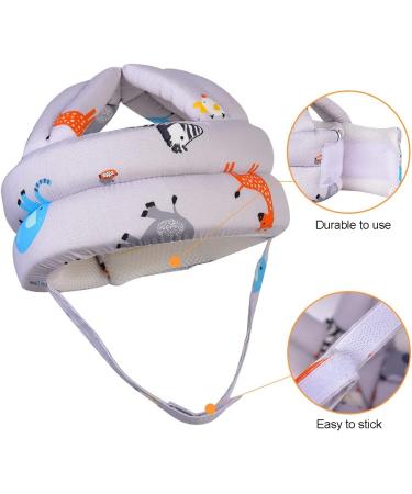 Umtiti Baby Adjustable Helmet Lightweight and Soft with 3 Pairs Baby Knee Pads for Crawling & 3 Pairs Baby Socks Great for Baby Learning to Walk and Crawl. Zoo Gray+6 Zoo Grey - Buy Online on SooperMarket.com
