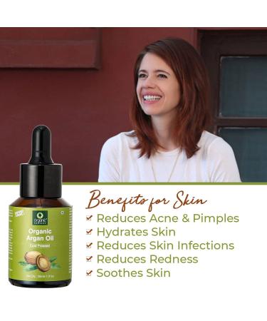 Cold Pressed Pure Argan Oil - Moroccan Face Hair & Skin Serum | Anti-Aging Unrefined Sulphate & Paraben Free - 30ml - Buy Online on SooperMarket.com