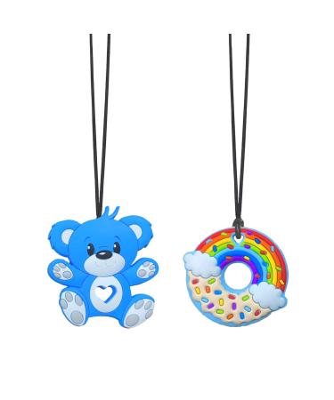 2 Pack Chew Toys for Autistic Children Oral Motor Chewing Teether ADHD Blue