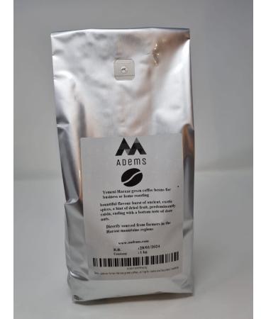 Adems Yemen Haraaz green coffee beans premium unorastedc coffee beans for home and business roasting (1000) 1000.0 grams