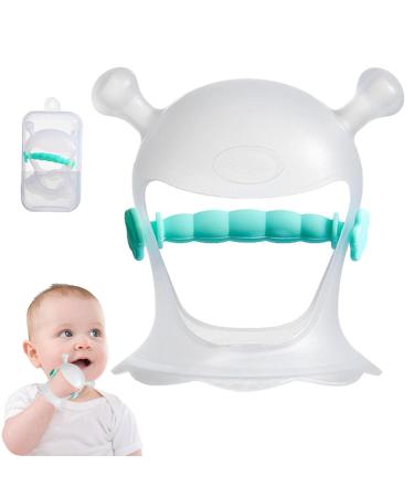 Hand bite ring |Hand bites made of soft silicone |Infant toys baby tooth toys silicone bite ring toys toothing pacifiers green