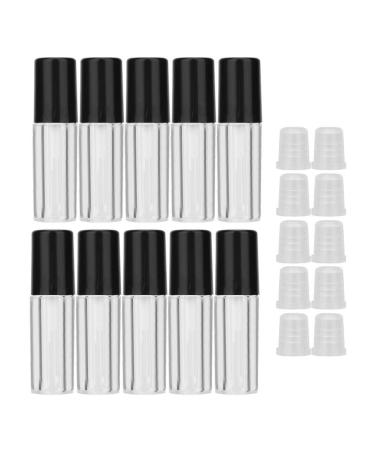 10Pcs 1.5ML Mini Clear Mini Lip Gloss Tube Empty Lip Balm Container With Black Lid for Lipstick Samples Essential Oils
